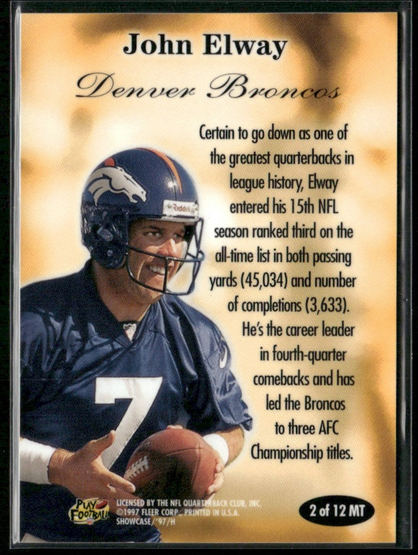 John Elway 1997 Flair Showcase Midas Touch #2MT Denver Broncos
