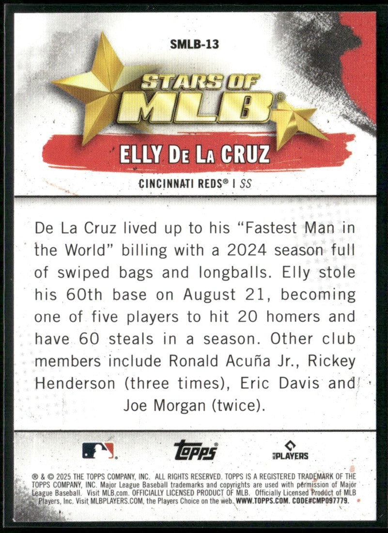 Elly De La Cruz 2025 Topps Stars of MLB #SMLB-13 Cincinnati Reds