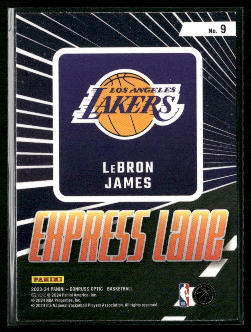 LeBron James 2024 Donruss Optic Express Lane #9 Los Angeles Lakers