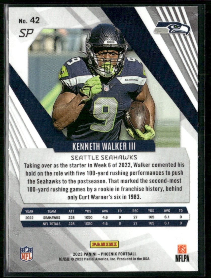 Kenneth Walker III 2023 Panini Phoenix Blue SP Image Variation #42