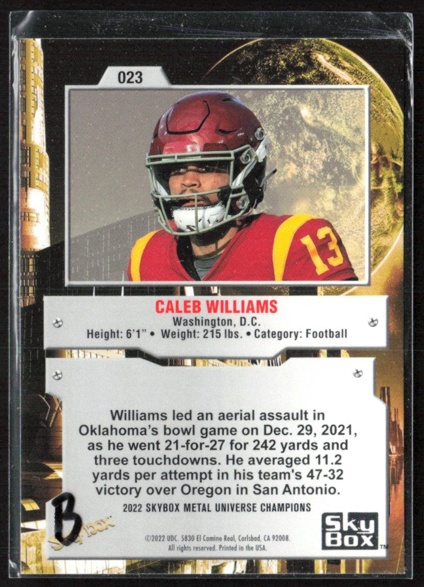 Caleb Williams 2022 Skybox Metal Universe Champions #23 USC Trojans