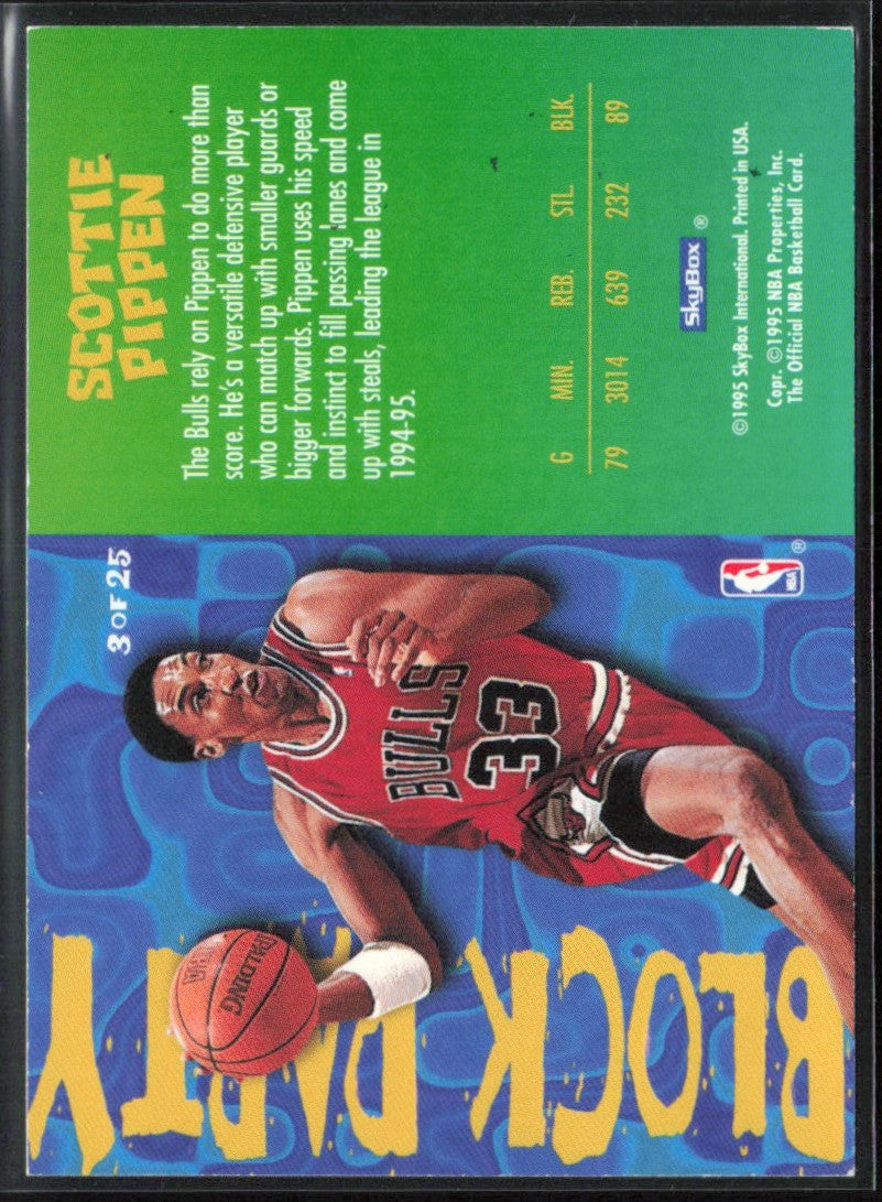 Scottie Pippen 1995 NBA Hoops Block Party #3 Chicago Bulls