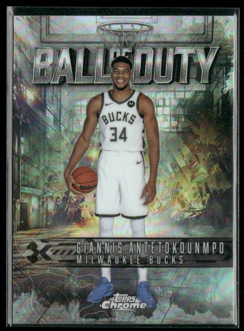 Giannis Antetokounmpo 2025 Topps Chrome Ball of Duty Refractor #BD-4