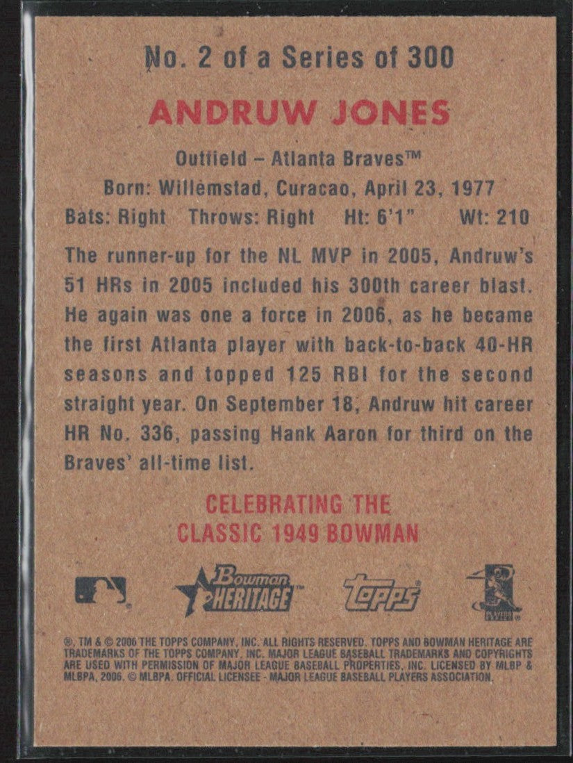 Andruw Jones 2006 Bowman Heritage #2 Atlanta Braves