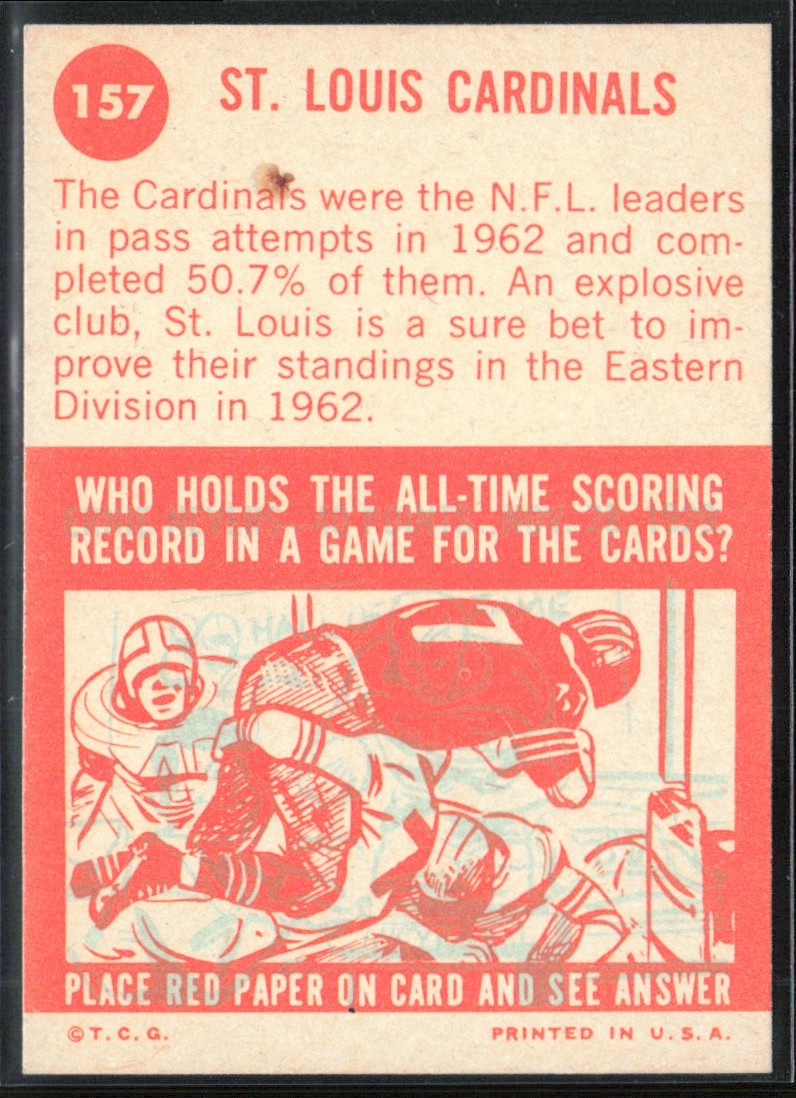 St. Louis Cardinals 1963 Topps #157 St. Louis Cardinals