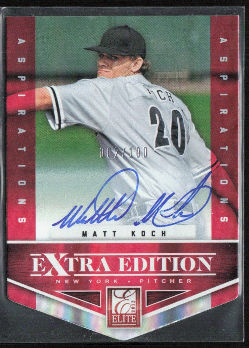 Matt Koch 2012 Panini Elite Extra Edition Aspirations Die-Cut RC AUTO /100 #164