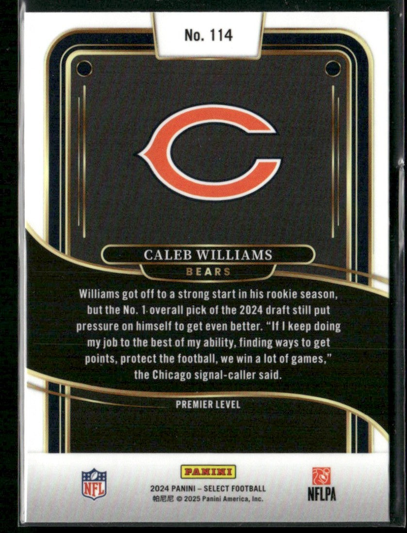 Caleb Williams 2024 Panini Select Premier RC #114 Chicago Bears