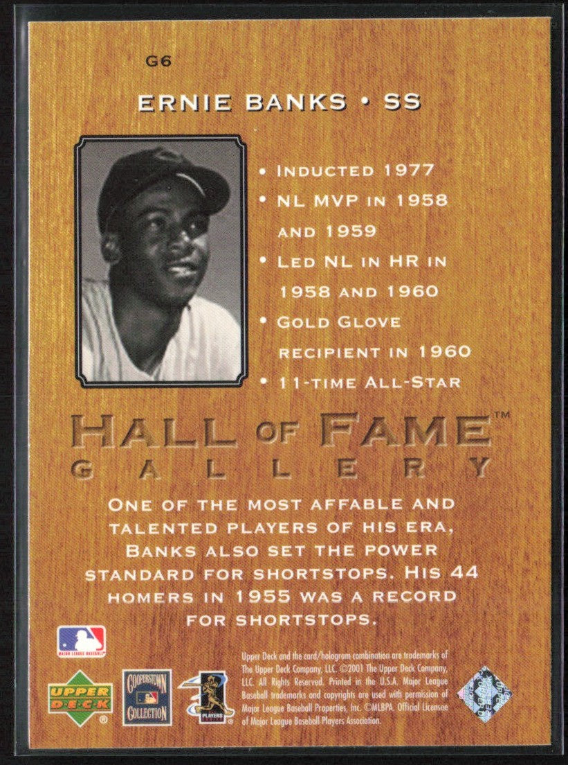 Ernie Banks 2001 Upper Deck Hall of Famers Gallery #G6 Chicago Cubs