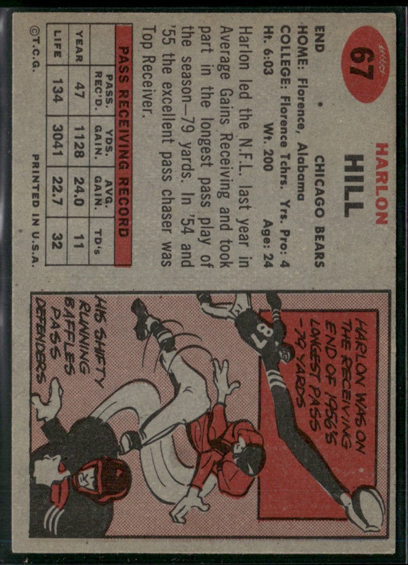 Harlon Hill 1957 Topps #67 Chicago Bears