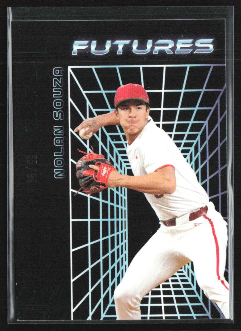 Nolan Souza 2024 Leaf Futures Green /99 #151 Arkasas Razorbacks