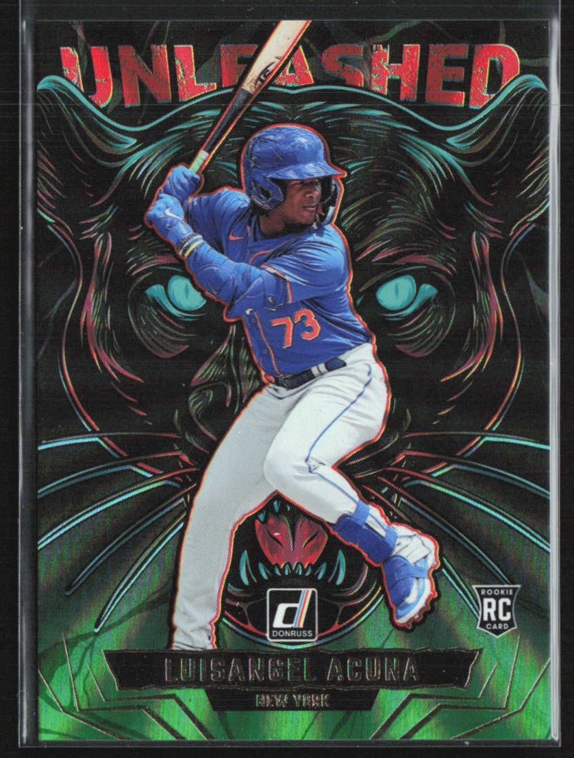 Luisangel Acuna 2025 Donruss Unleashed Green Laser RC #2 New York Mets