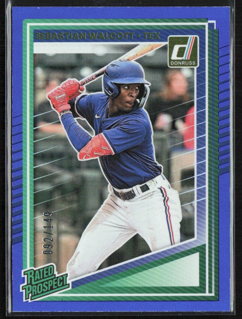 Sebastian Walcott 2025 Donruss Blue /149 #103 Texas Rangers