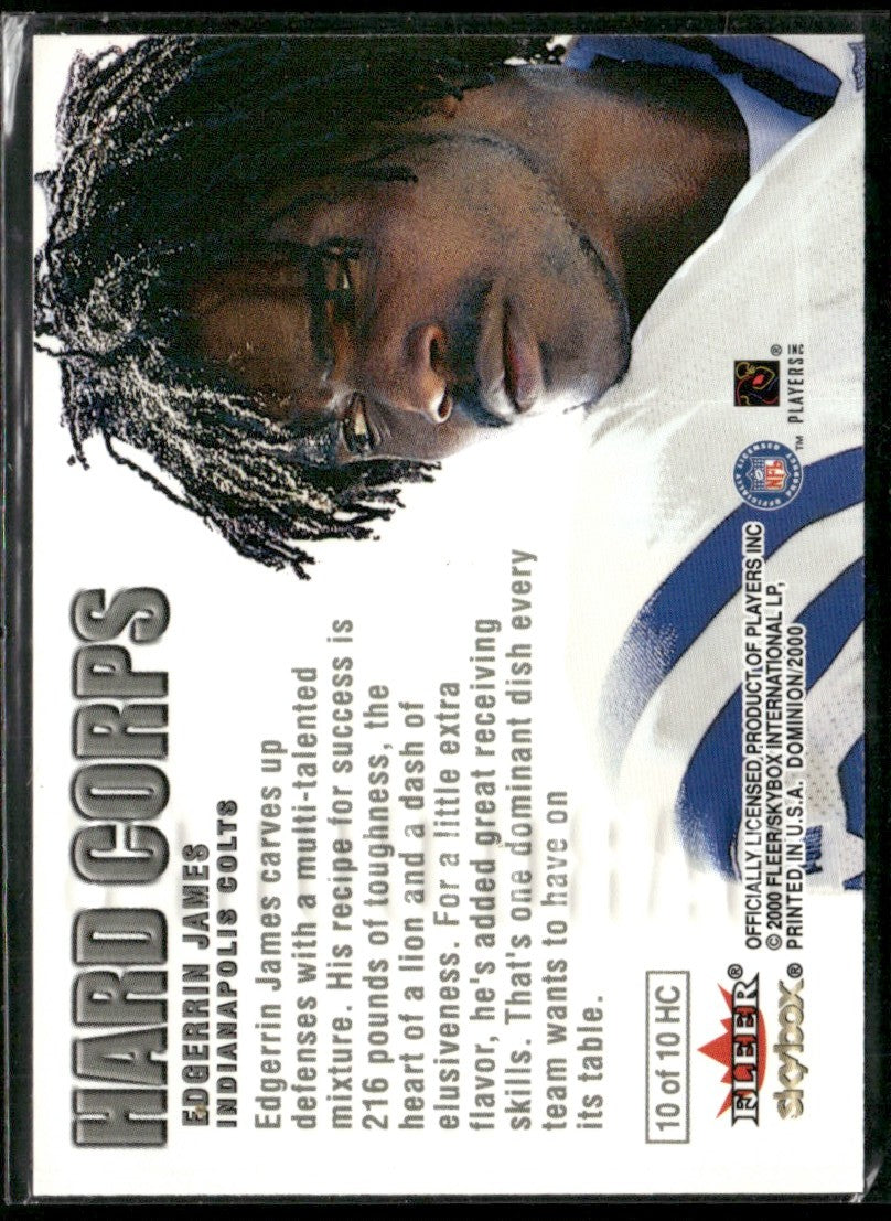 Edgerrin James 2000 Skybox Dominion Hard Corps #10HC Indianapolis Colts