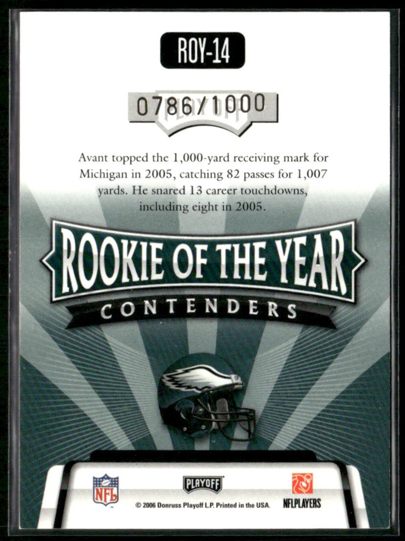 Jason Avant 2006 Playoff Contenders /1000 #ROY-14 Philadelphia Eagles