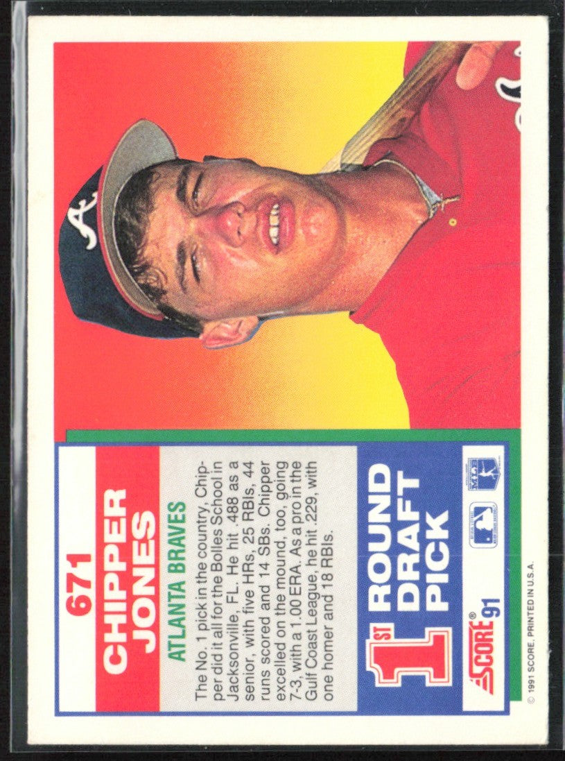 Chipper Jones 1991 Score RC #671 Atlanta Braves