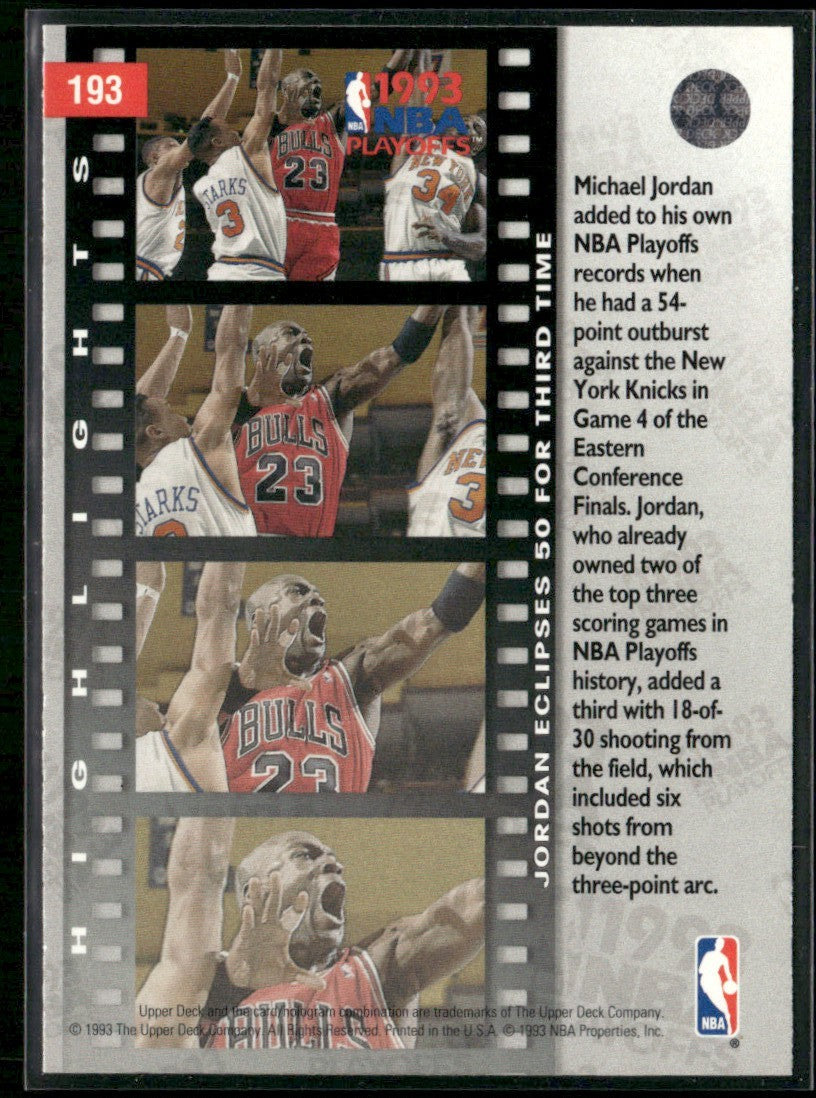 Michael Jordan 1993 Upper Deck #193 Chicago Bulls