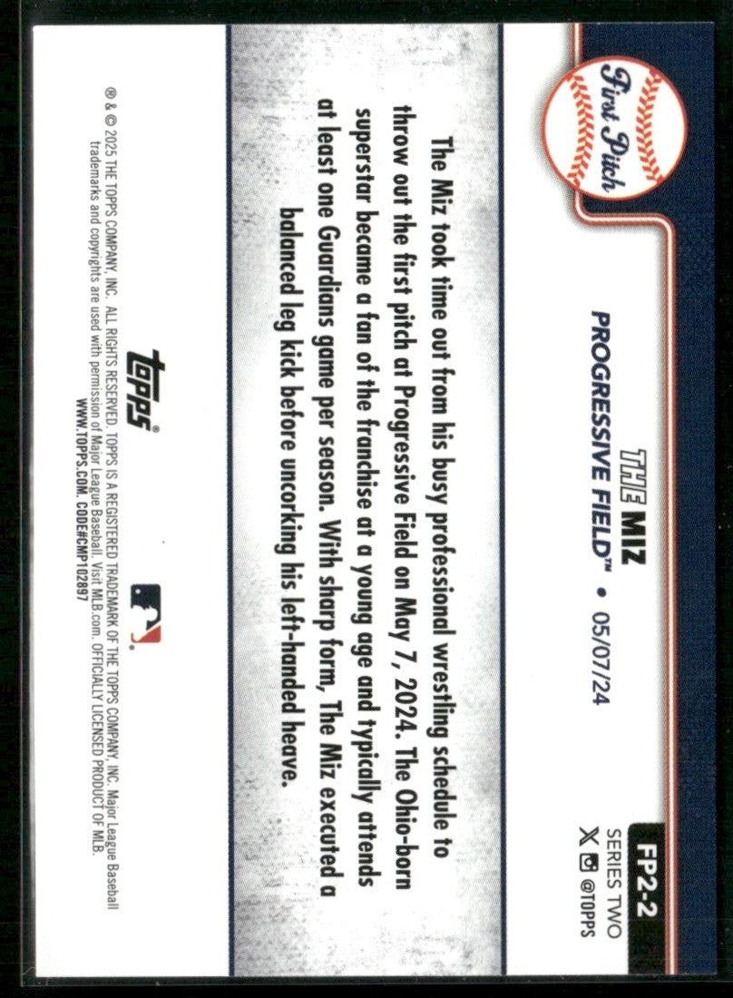 The Miz 2025 Topps First Pitch #FP2-2 Cleveland Guardians