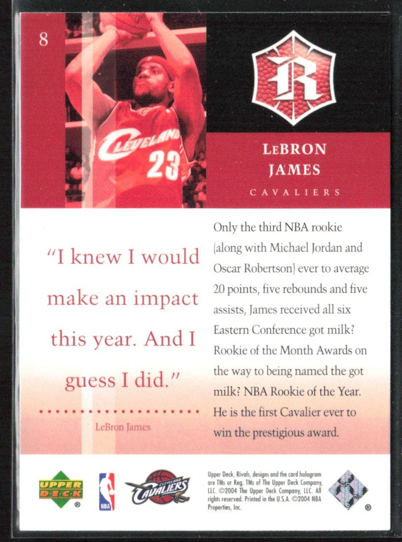 LeBron James 2004 Upper Deck Rivals #8 Cleveland Cavaliers