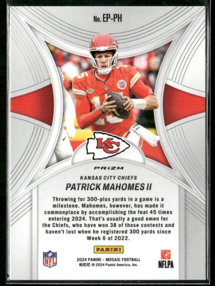 Patrick Mahomes II 2024 Panini Mosaic Epic Performers Green #EP-PH