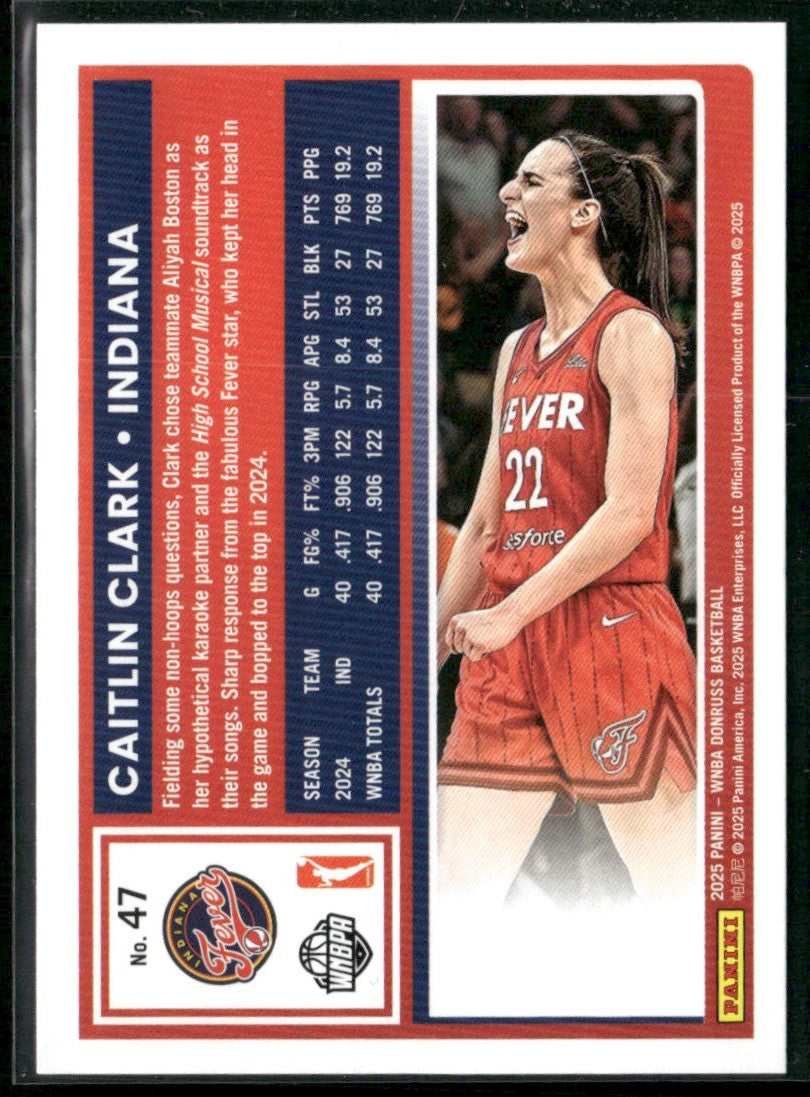 Caitlin Clark 2025 Panini Donruss #47 Indiana Fever