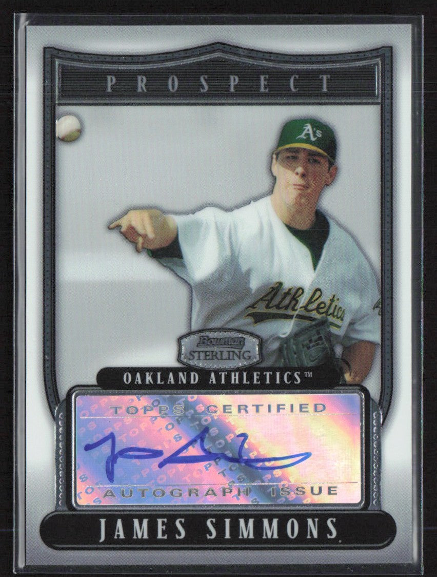 James Simmons 2007 Bowman Sterling AUTO #BSP-DS Oakland Athletics