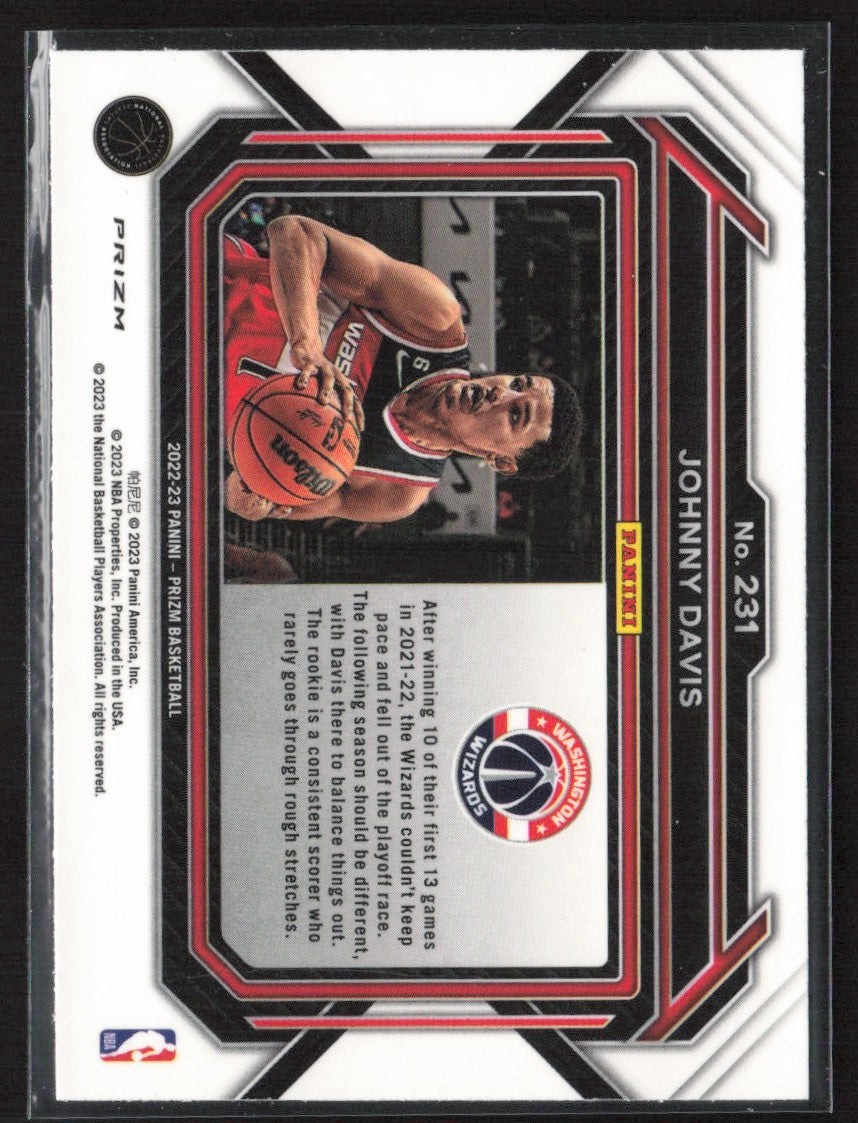 Johnny Davis 2022 Panini Prizm Fast Break Variation RC #231 Washington Wizards