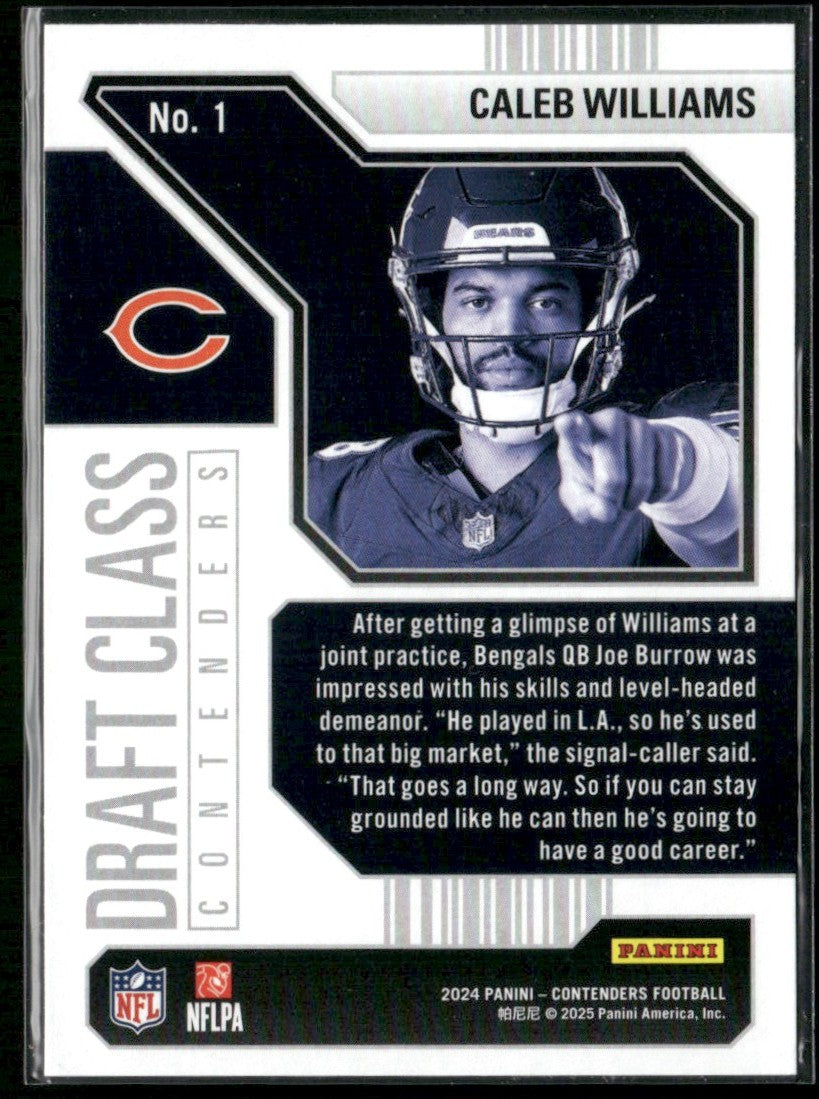 Caleb Williams 2024 Panini Contenders Draft Class RC #1 Chicago Bears