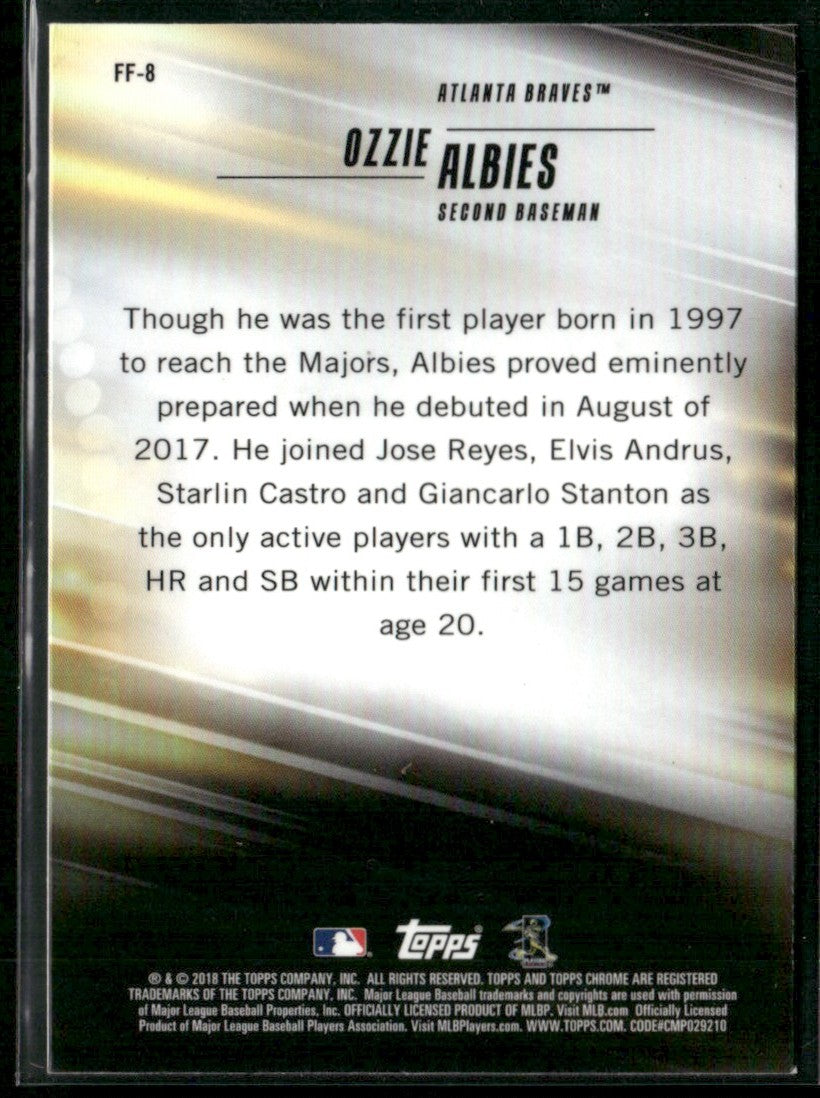 Ozzie Albies 2018 Topps Chrome Freshman Flash RC #FF-8 Atlanta Braves