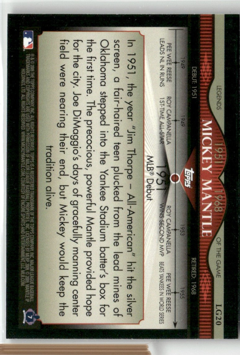 Mickey Mantle 2009 Topps Legends of the Game #LG20 New York Yankees