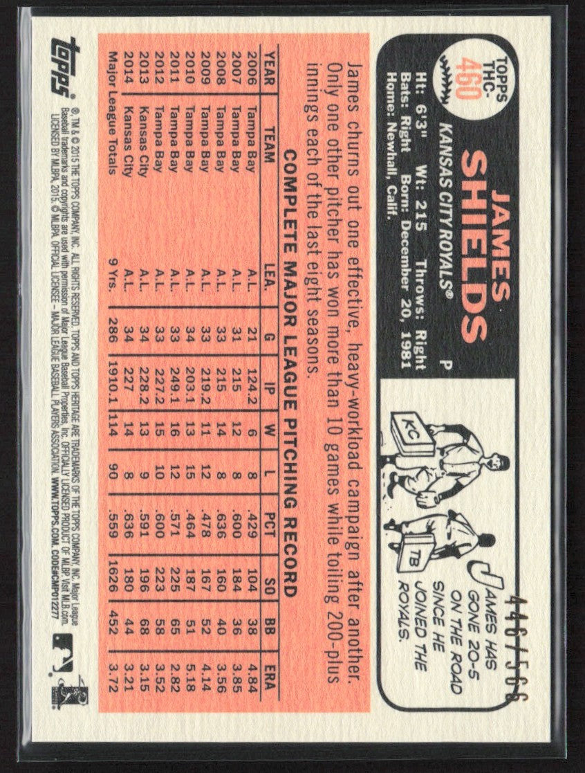 James Shields 2015 Topps Heritage Chrome Refractor /566 #THC-460