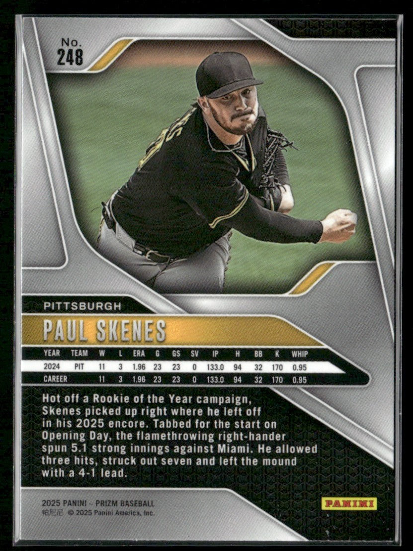 Paul Skenes 2025 Panini Prizm #248 Pittsburgh Pirates