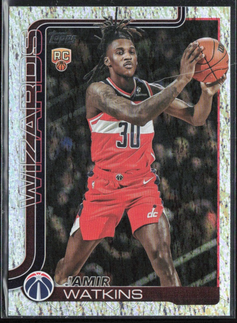 Jamir Watkins 2025 Topps Holo Foil RC #244 Washington Wizards