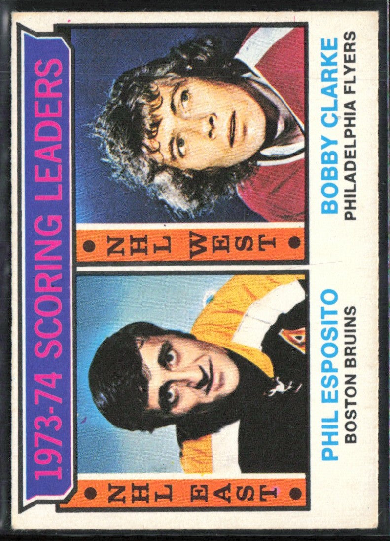 Phil Esposito Bobby Clarke 1974 Topps #3 Boston Bruins/Philadelphia Flyers