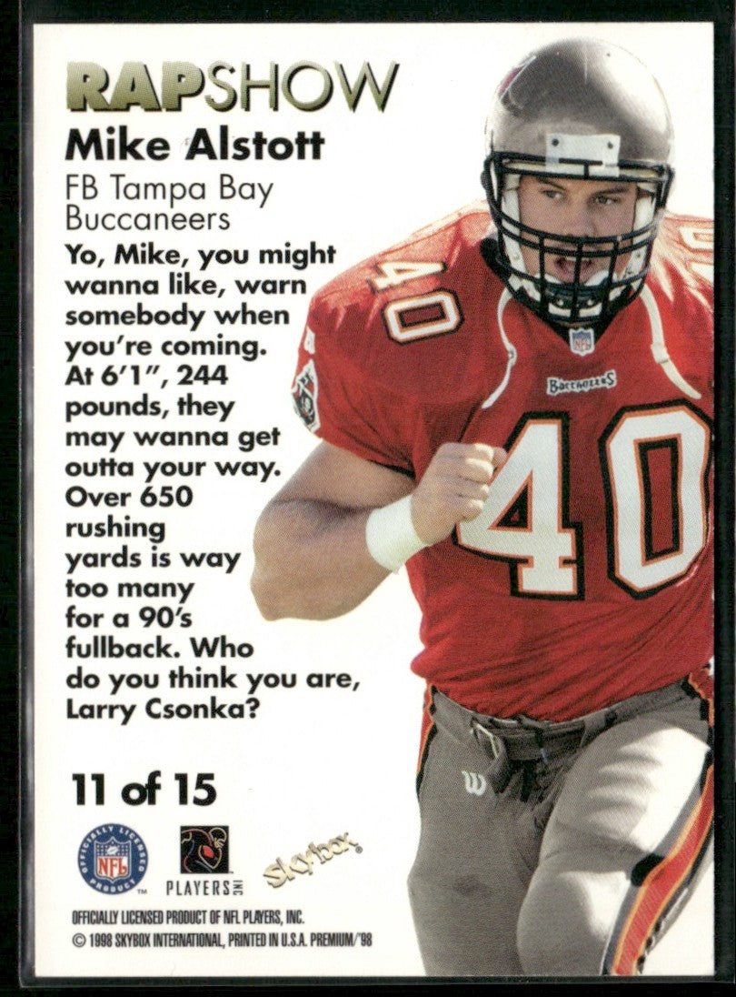 Mike Alstott 1998 Skybox Premium Rap Show #11 Tampa Bay Buccaneers