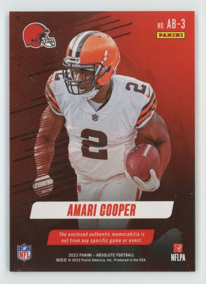 Amari Cooper 2023 Panini Absolute Burners Jersey #AB-3 Cleveland Browns
