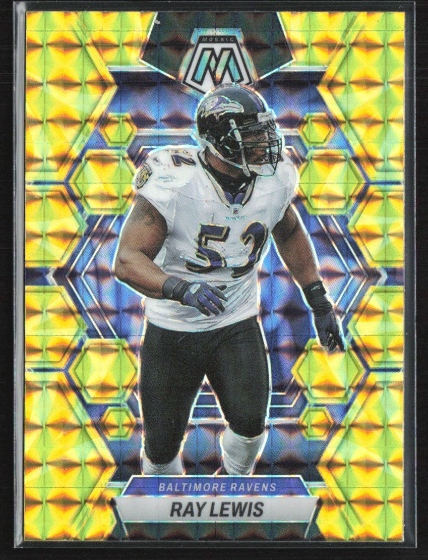 Ray Lewis 2023 Panini Mosaic Reactive Yellow #17 Baltimore Ravens