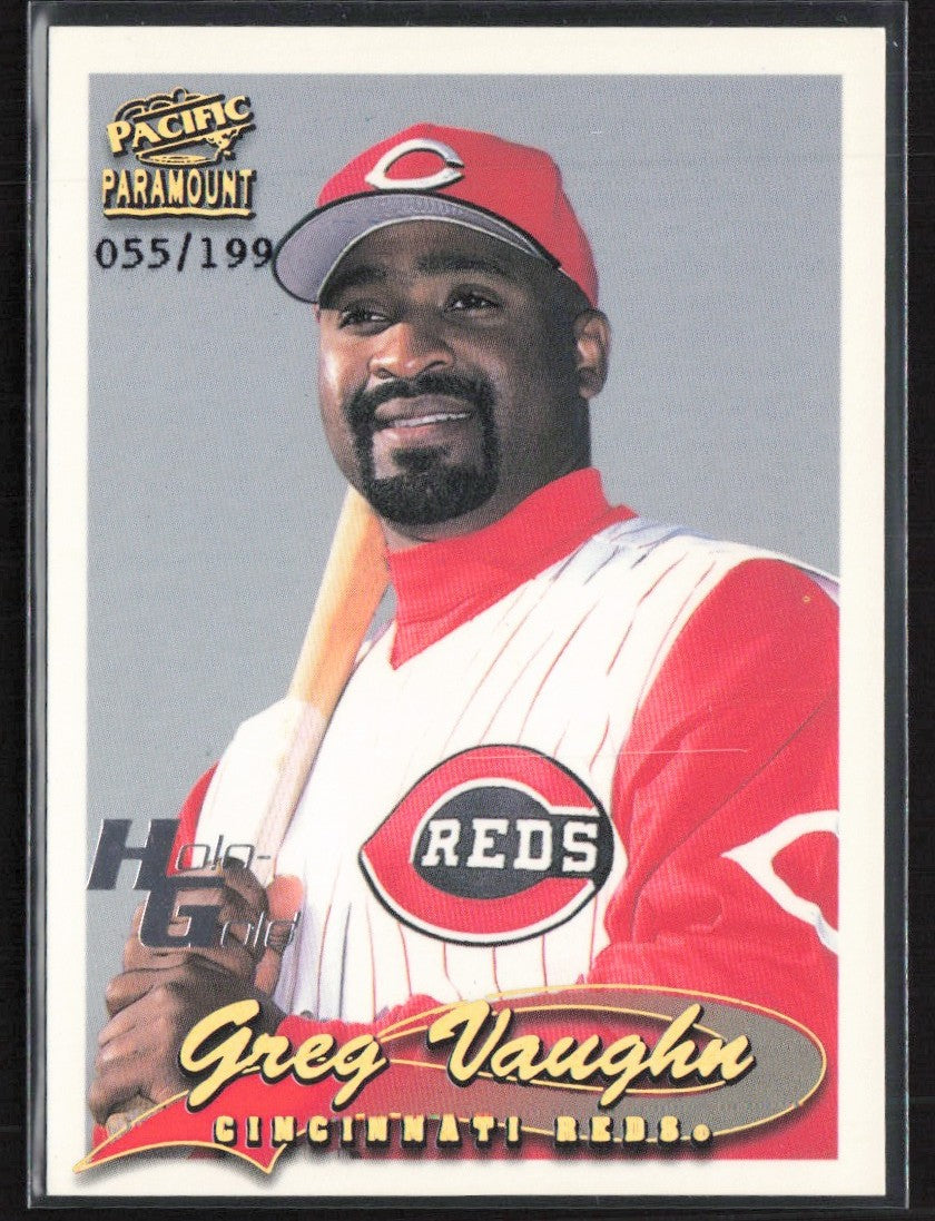 Greg Vaughn 1999 Pacific Paramount Holo-Gold /199 #67 Cincinnati Reds