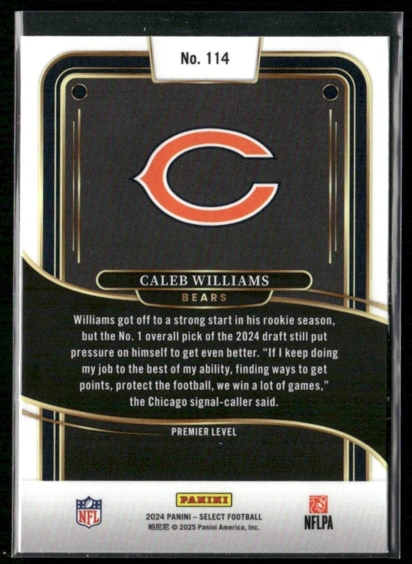 Caleb Williams 2024 Panini Select Premier RC #114 Chicago Bears