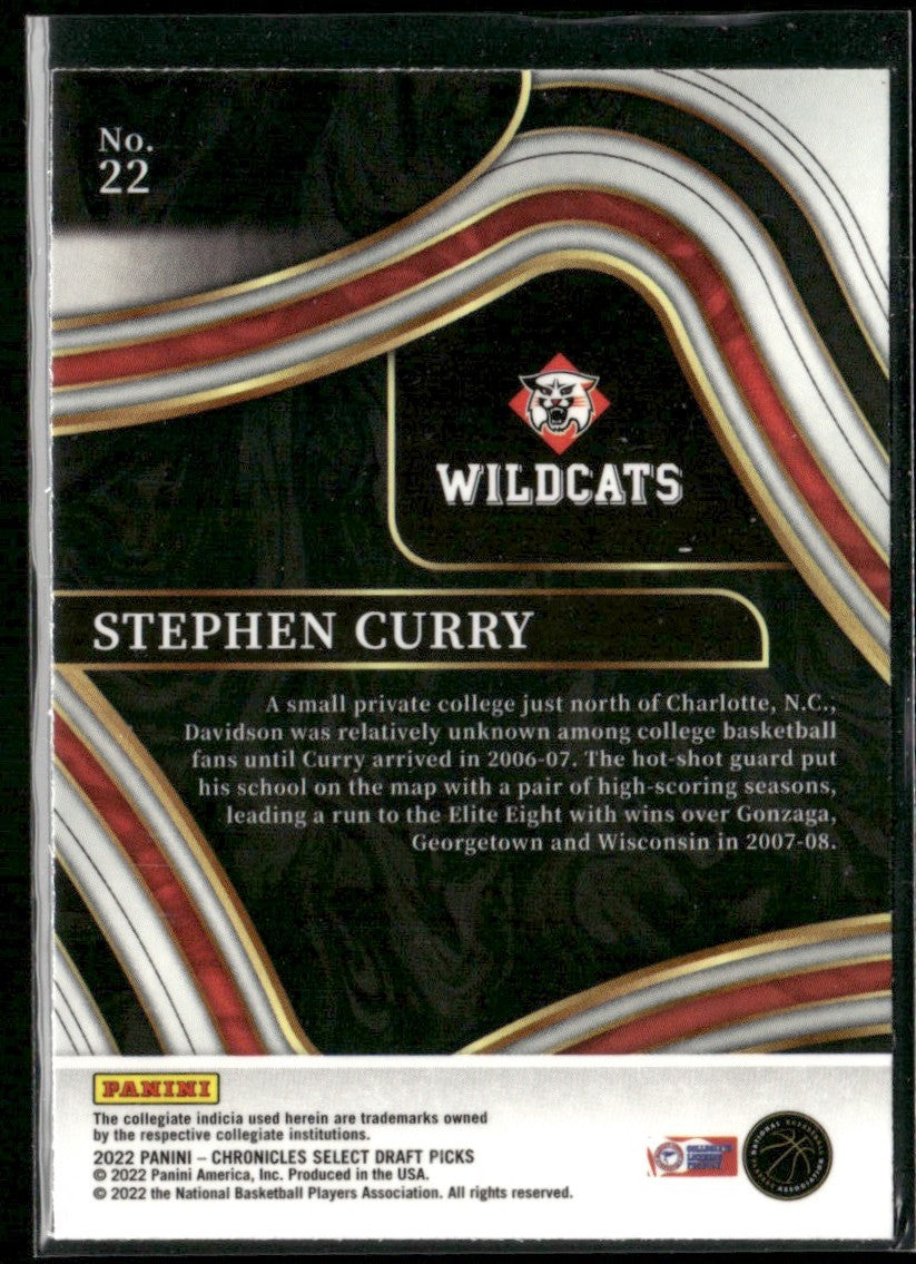 Stephen Curry 2022 Panini Chronicles Draft Picks Select #22 Davidson Wildcats