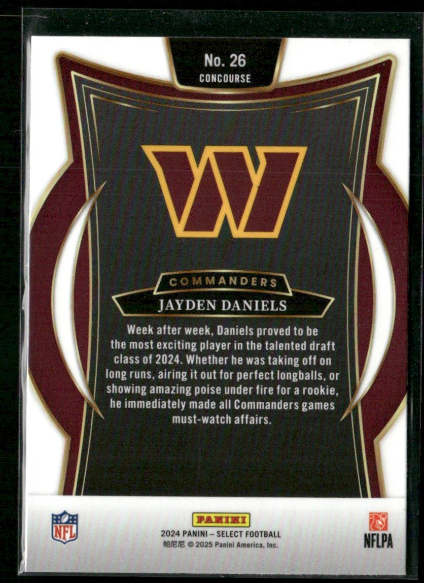 Jayden Daniels 2024 Panini Select Concourse RC #26 Washington Commanders