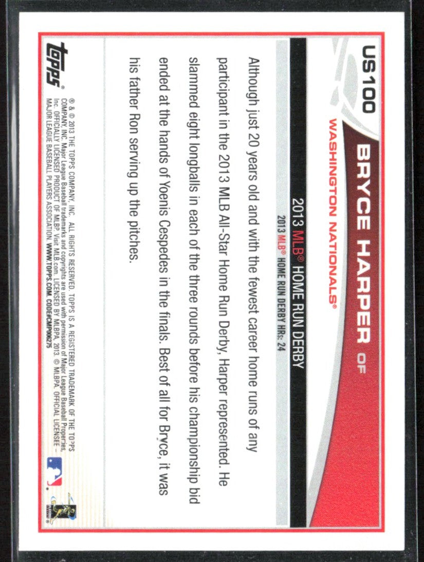 Bryce Harper 2013 Topps Home Run Derby #US100 Washington Nationals