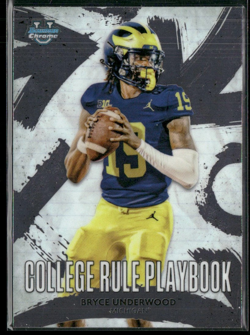Bryce Underwood 2025 Bowman U Chrome College Rule Playbook #CRP-6
