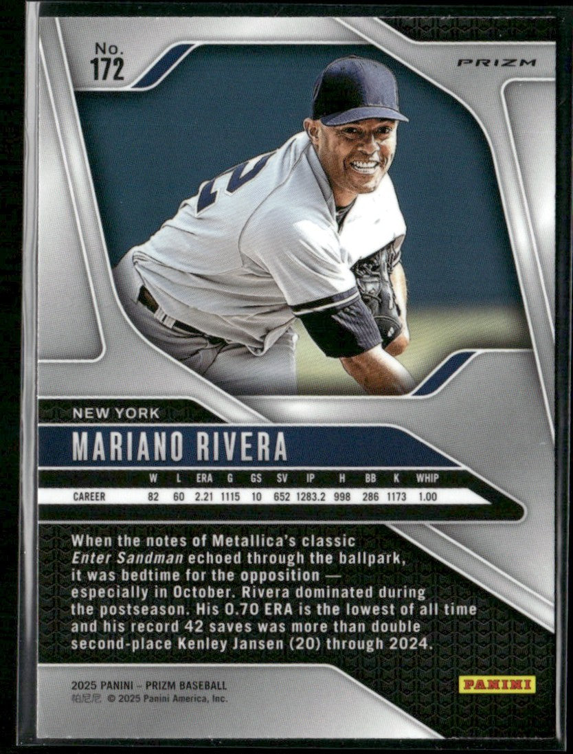 Mariano Rivera 2025 Panini Prizm Green #172 New York Yankees