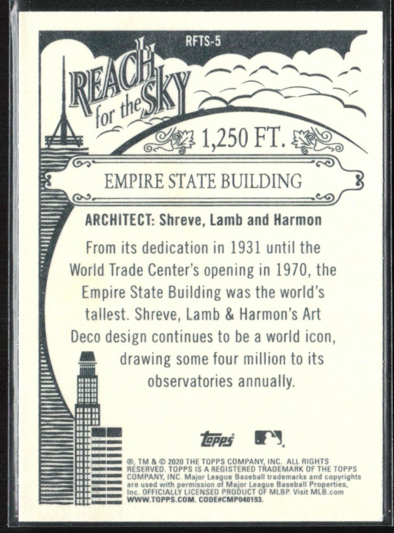 Empire State Building 2020 Topps Allen & Ginter Reach for the Sky #RFTS-5