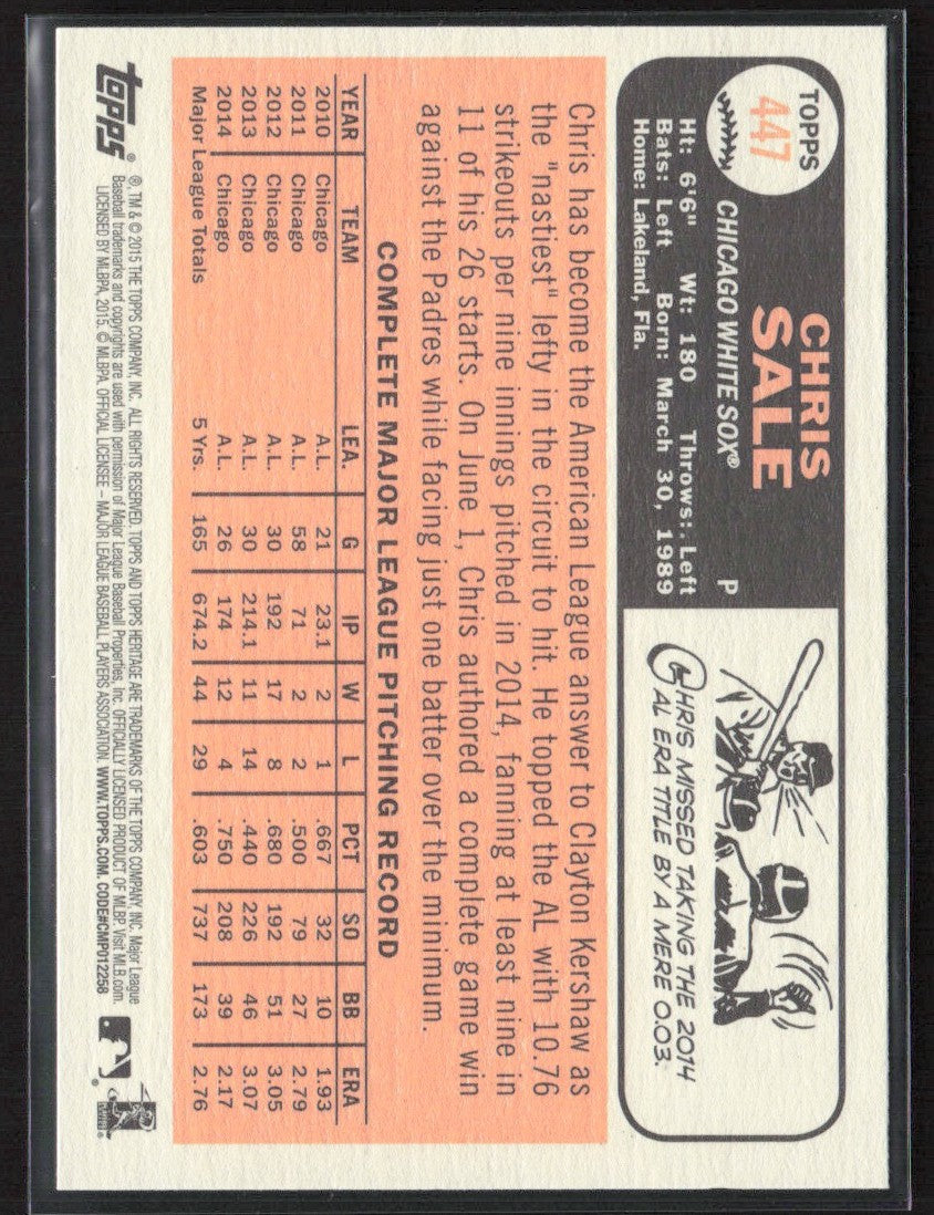Chris Sale 2015 Topps Heritage SP #447 Chicago White Sox