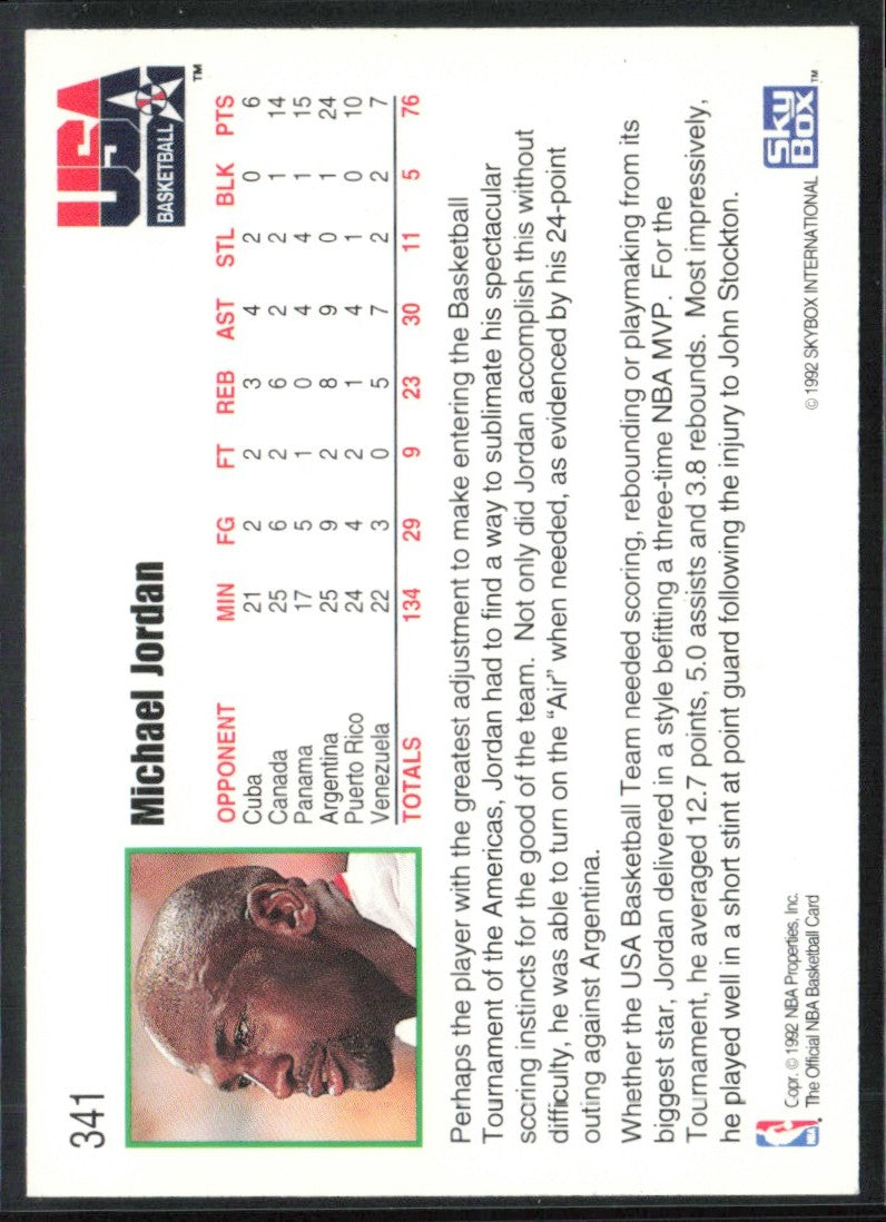 Michael Jordan 1992 NBA Hoops #341 USA