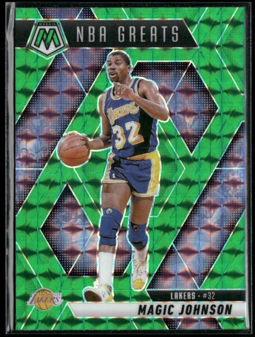 Magic Johnson 2024 Panini Mosaic Green #296 Los Angeles Lakers