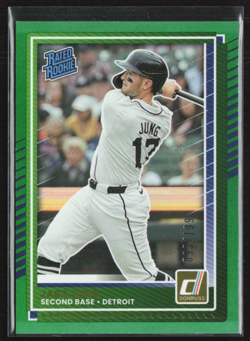 Jace Jung 2025 Donruss Green RC /199 #52 Detroit Tigers