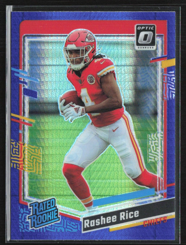 Rashee Rice 2023 Donruss Optic Blue Hyper RC #257 Kansas City Chiefs