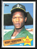 Rickey Henderson 1985 Topps All-Star #706 Oakland Athletics